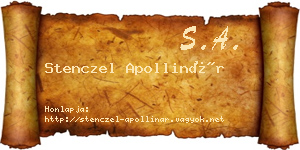 Stenczel Apollinár névjegykártya